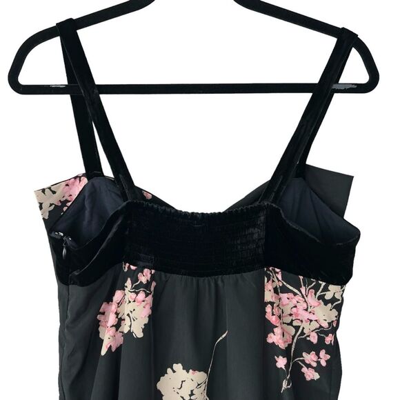 Free People Floral Bow Front Babydoll Mini Dress Empire Waist Coquette Y2K Sz S - Picture 7 of 13